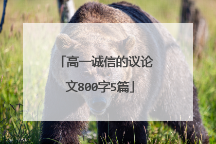 高一诚信的议论文800字5篇
