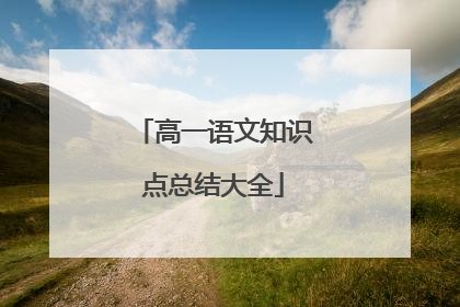 高一语文知识点总结大全