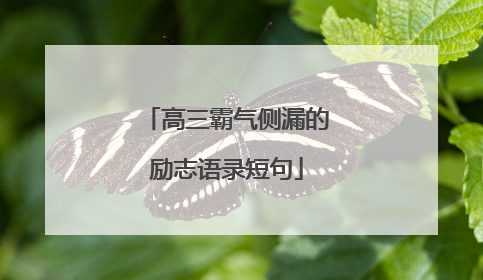 高三霸气侧漏的励志语录短句