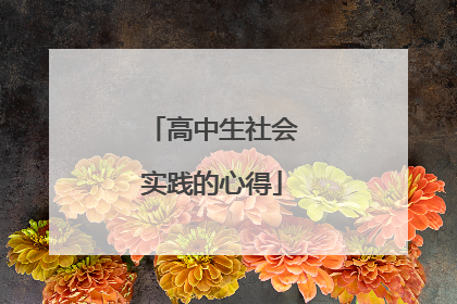 高中生社会实践的心得