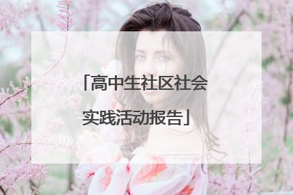 高中生社区社会实践活动报告