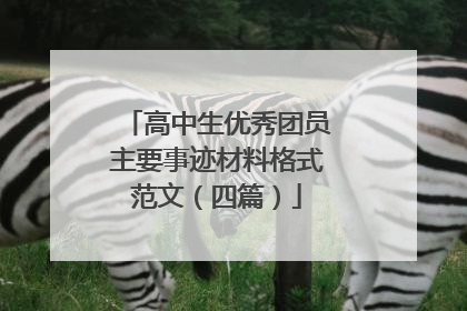 高中生优秀团员主要事迹材料格式范文(四篇)