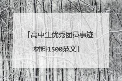 高中生优秀团员事迹材料1500范文