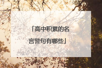 高中积累的名言警句有哪些