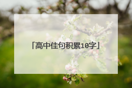 高中佳句积累10字
