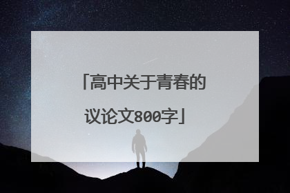 高中关于青春的议论文800字