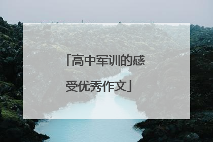 高中军训的感受优秀作文