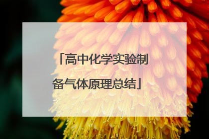 高中化学实验制备气体原理总结