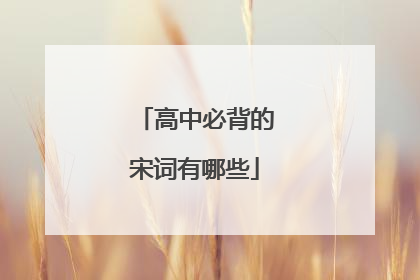 高中必背的宋词有哪些