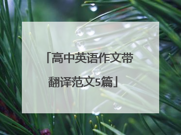 高中英语作文带翻译范文5篇