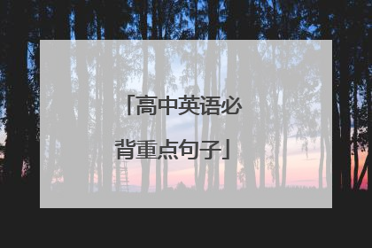 高中英语必背重点句子