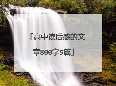 高中读后感的文章800字5篇