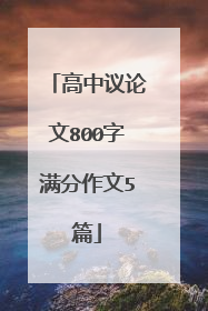 高中议论文800字满分作文5篇