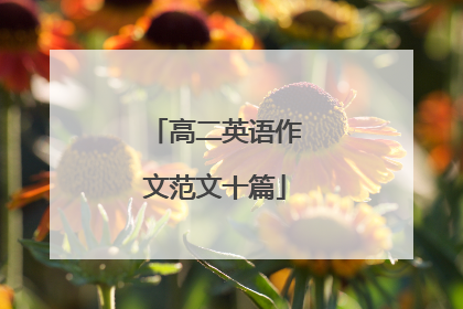 高二英语作文范文十篇