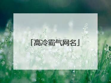 高冷霸气网名