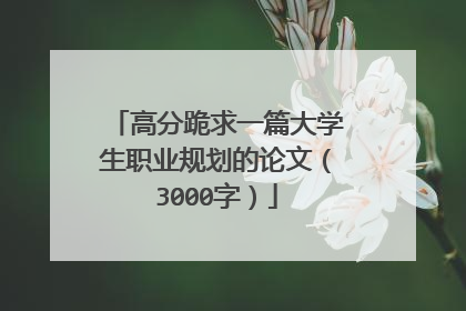 高分跪求一篇大学生职业规划的论文(3000字)