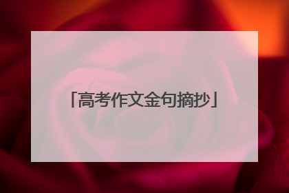 高考作文金句摘抄