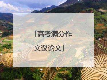 高考满分作文议论文