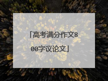 高考满分作文800字议论文