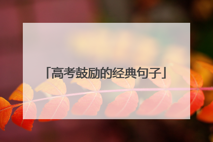 高考鼓励的经典句子