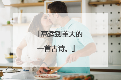 高适别董大的一首古诗。