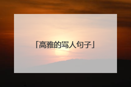 高雅的骂人句子