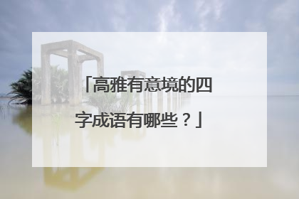 高雅有意境的四字成语有哪些？