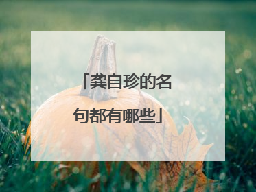 龚自珍的名句都有哪些