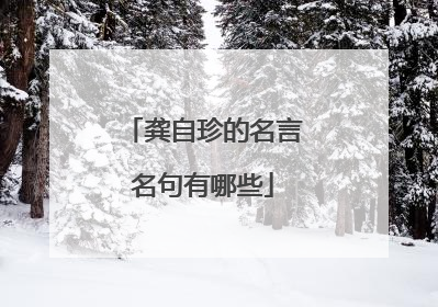 龚自珍的名言名句有哪些