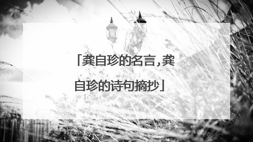 龚自珍的名言,龚自珍的诗句摘抄