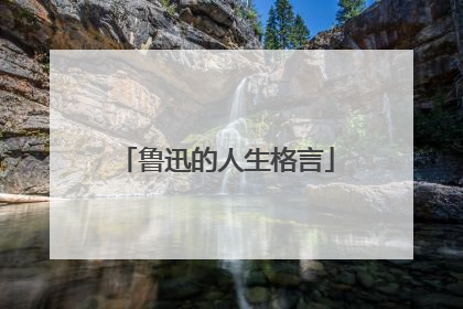 鲁迅的人生格言