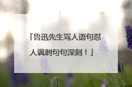 鲁迅先生骂人语句怼人讽刺句句深刻!