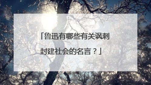 鲁迅有哪些有关讽刺封建社会的名言？