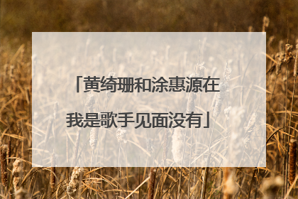 黄绮珊和涂惠源在我是歌手见面没有