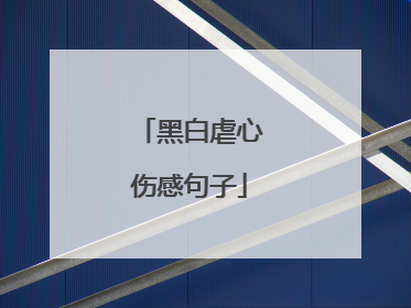 黑白虐心伤感句子