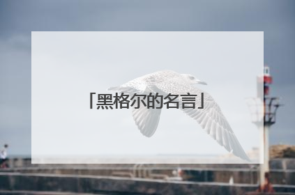 黑格尔的名言