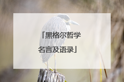 黑格尔哲学名言及语录