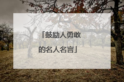 鼓励人勇敢的名人名言