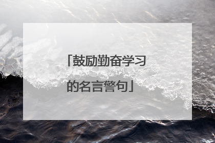 鼓励勤奋学习的名言警句