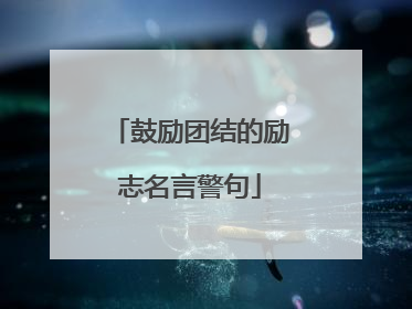 鼓励团结的励志名言警句