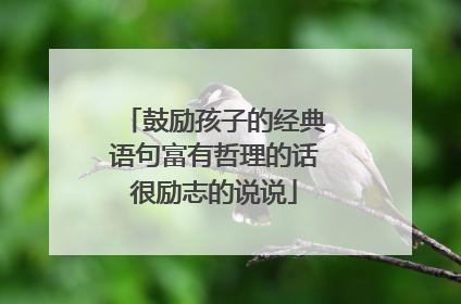 鼓励孩子的经典语句富有哲理的话很励志的说说