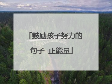 鼓励孩子努力的句子 正能量