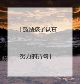 鼓励孩子认真努力的诗句