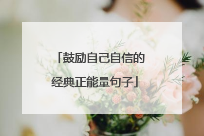 鼓励自己自信的经典正能量句子