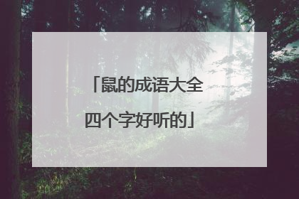 鼠的成语大全四个字好听的