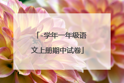 -学年一年级语文上册期中试卷