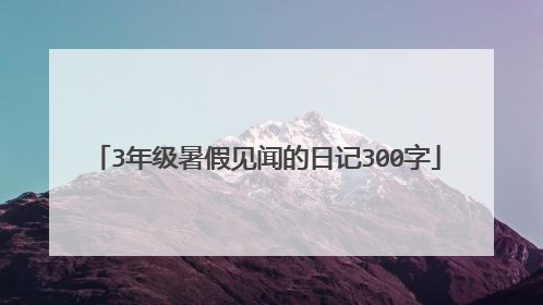 3年级暑假见闻的日记300字