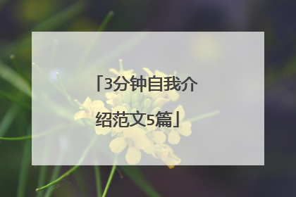 3分钟自我介绍范文5篇