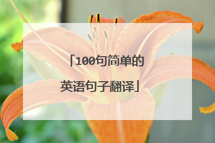100句简单的英语句子翻译
