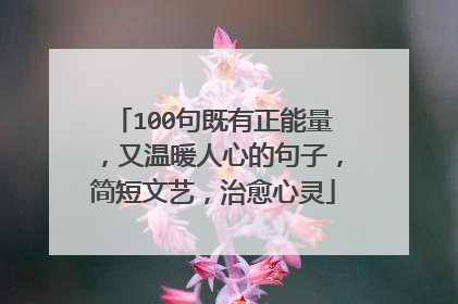 100句既有正能量，又温暖人心的句子，简短文艺，治愈心灵